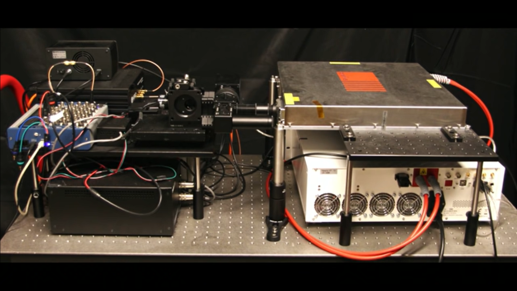 A high speed camera capable of capturing a trillion frames per second.